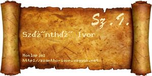 Szánthó Ivor névjegykártya